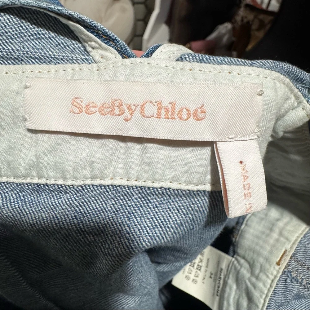 See by Chloé Denim Dress Shady Cobalt | Size 34 US 2 - Picture 10 of 12